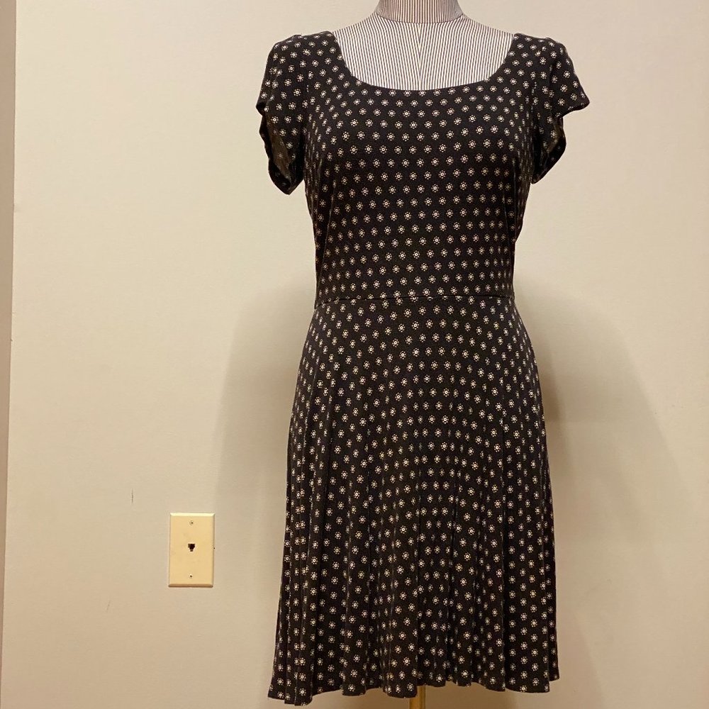 Loft black patterned dress